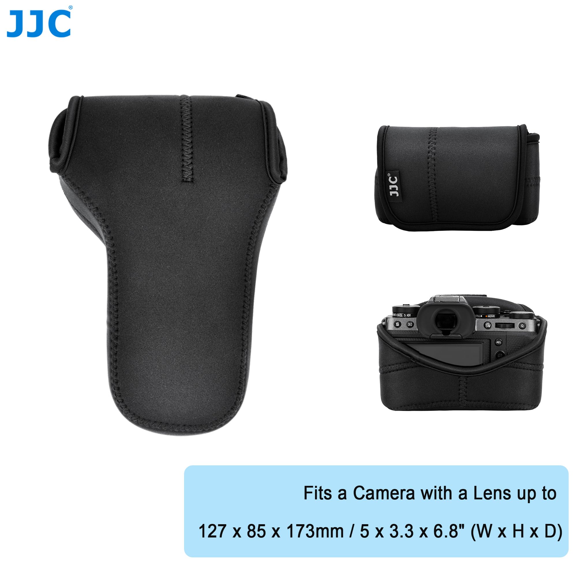 JJC Custodia per Fotocamera Mirrorless per Canon EOS M50 M5 M6 Mark II + EF-M 55-200mm/EF-M 18-150mm Obiettivo, per Fuji Fujifilm X-T30 X-T20 X-T10 X-T100 X-E3 + XF 55-200mm/XC 50-230mm Obiettivo