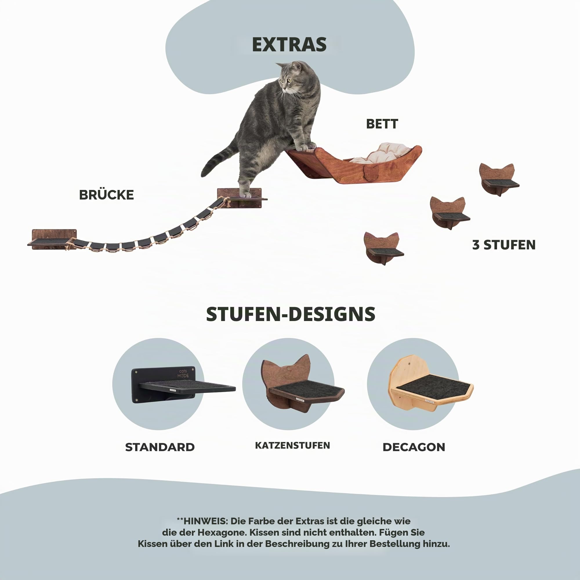 Wand-Katzenregale aus Holz, Katzen-Wandregale, Möbel – Katzenregal aus Holz, Wandmontage, Möbel – Hauskatzen, rustikale Dekoration, Katzenliebhaber-Geschenk