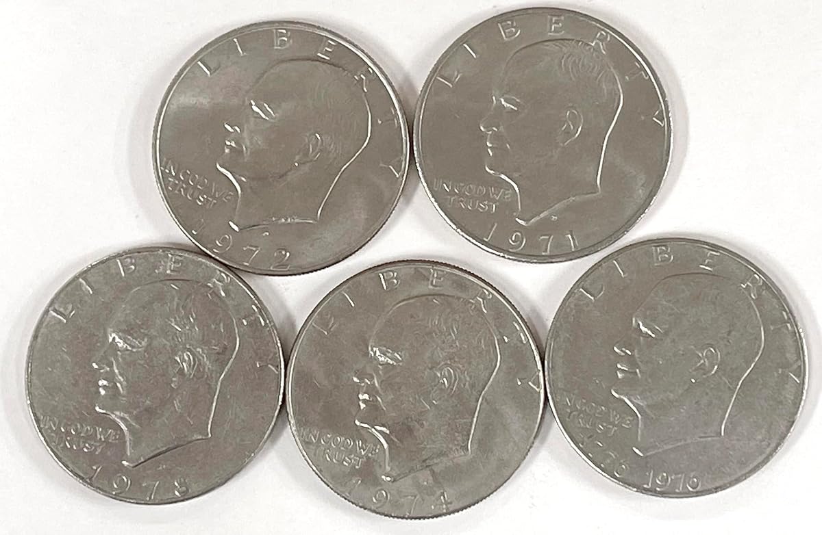 Dólares Ike de Eisenhower Set de 5 monedas diferentes 1971-1978