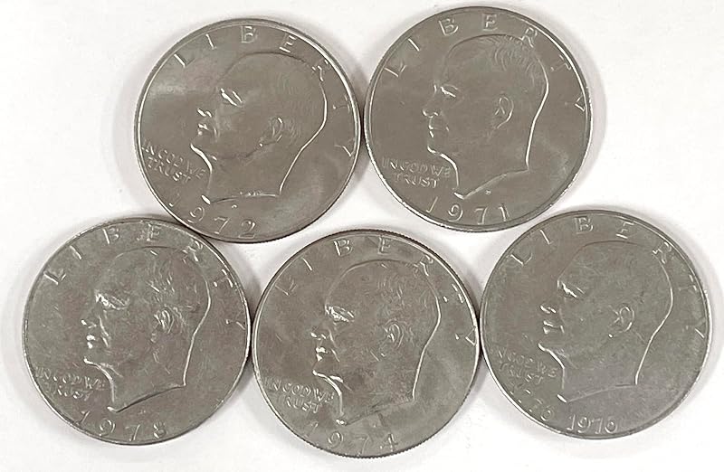 Dólares Ike de Eisenhower Set de 5 monedas diferentes 1971-1978