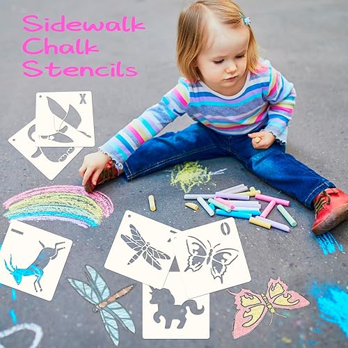 Miniatura 5 de 36 plantillas de animales para niños, plantillas de tiza mejoradas para pintar, plantillas lavables de 5 pulgadas, plantillas de arte reutilizables