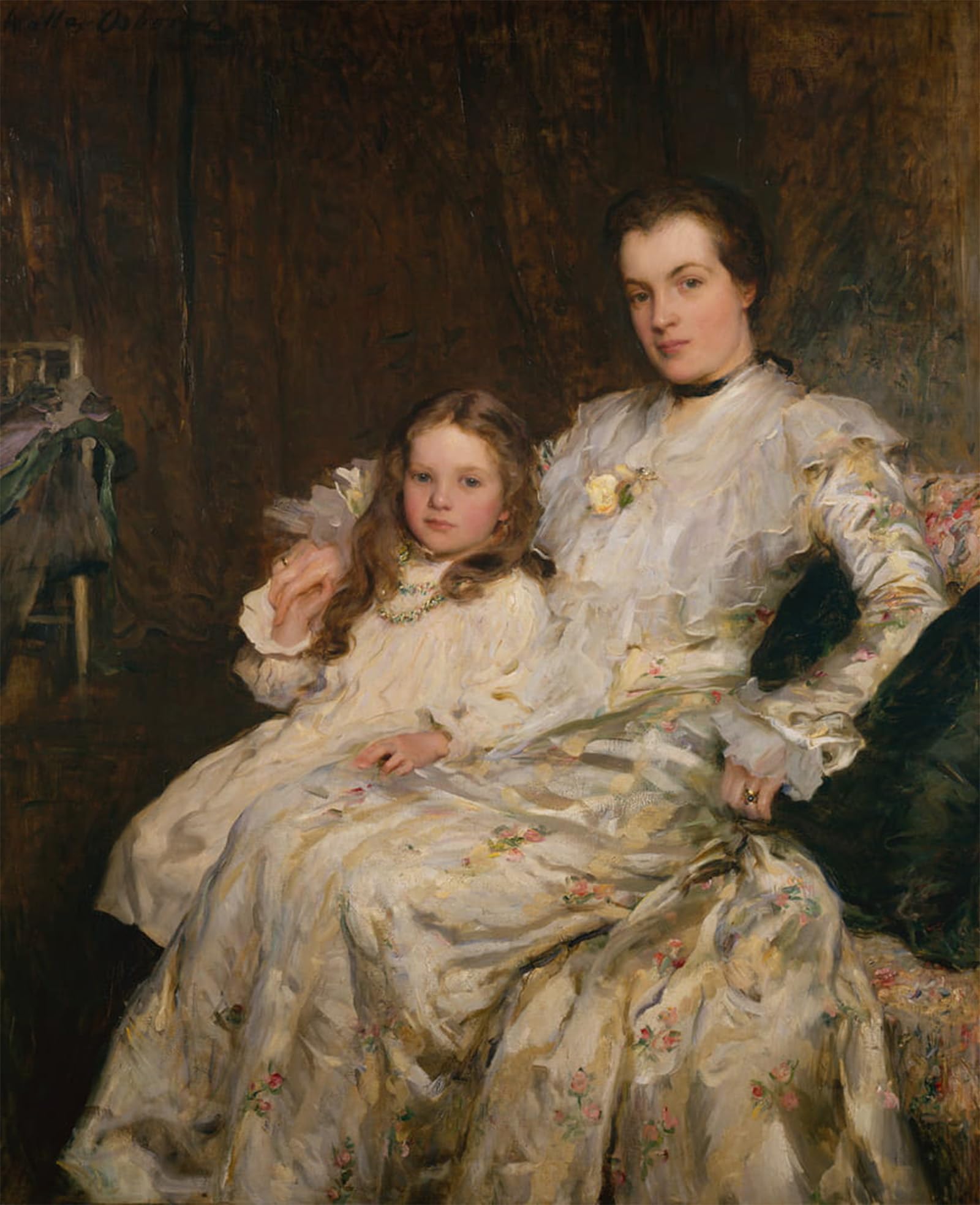 Artxlxxbn No Frame Famous Painting Art Wall Decor Abstract Art Picture Portrait Of Mrs Chadwyck-Healy And Her Daughter By Walter Frederick Osborne Animal Pictures For Home Decor 60X90cm