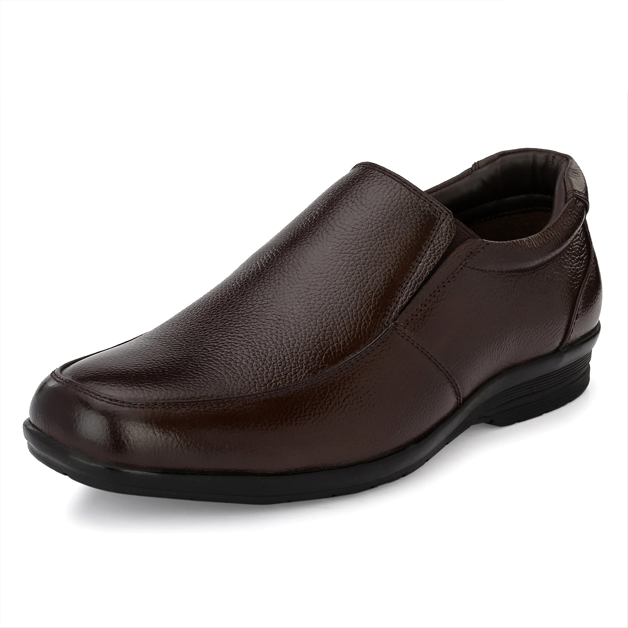 Auserio Mens Full Grain Leather Slip On Formal Shoes |Anti Skid Sole, Waxed Laces, Antimicrobial & Heatinsulating | Padded Collar | Shoes for Office & Parties & All Occassions | Brown 8 UK (SSE 005) (B0BWJX8PX8) Amazon Price History, Amazon Price Tracker