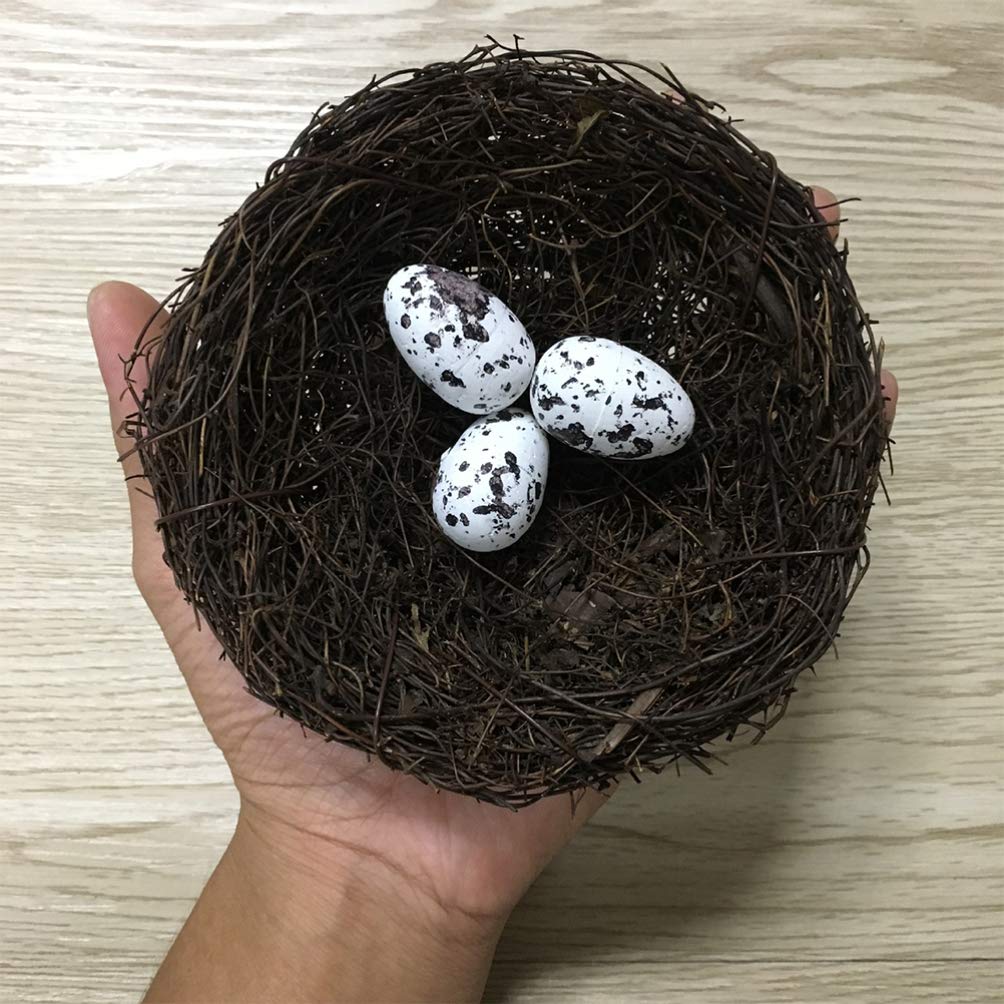 ZYAMY Nido Artificiale In Rattan Per Uccelli – 12,2 Cm, 2 Pezzi, Decorazione Rustica Per Giardino E Pasqua