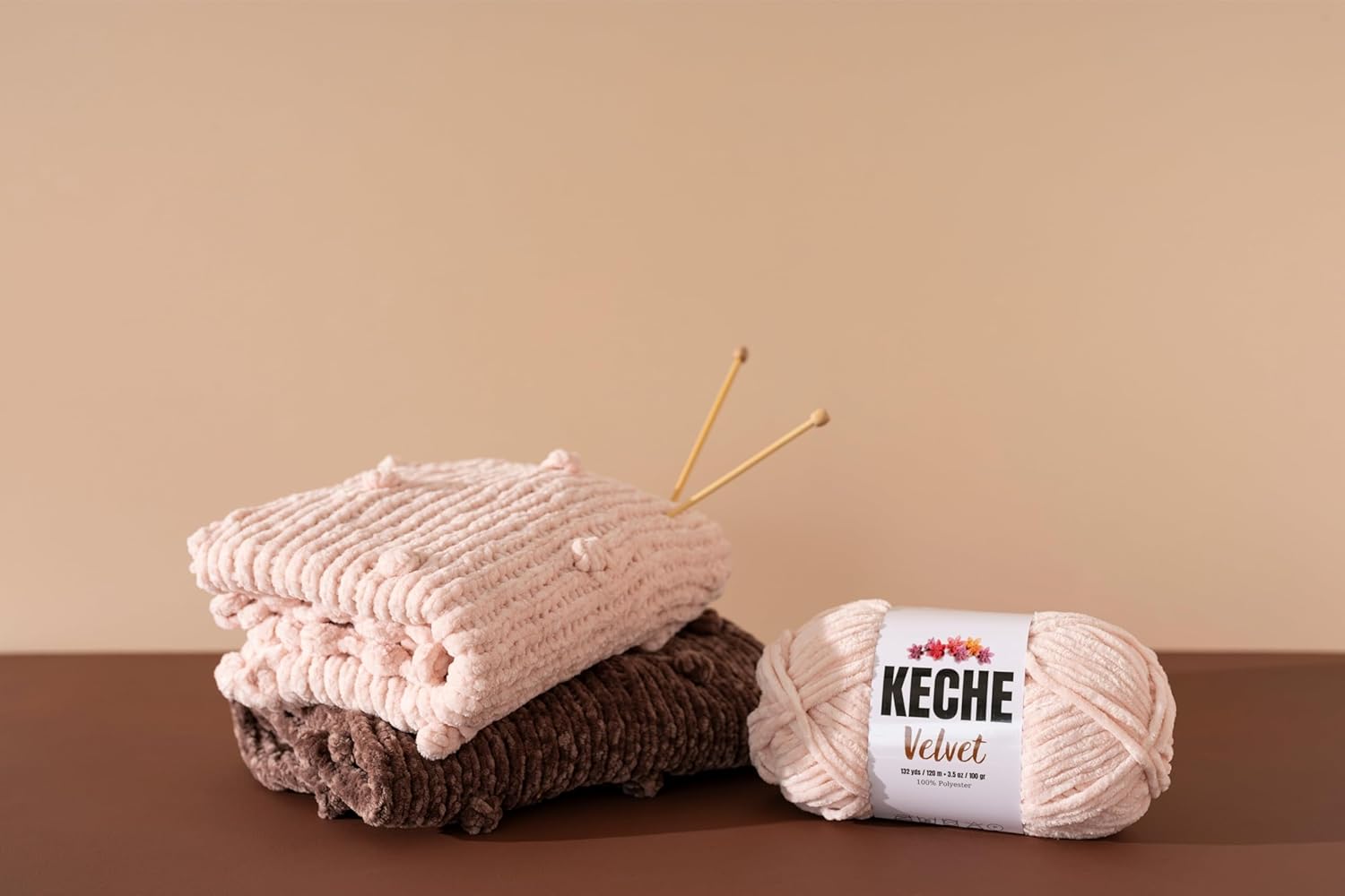 Keche Velvet Yarn for Crocheting, Soft Chenille Bulky Baby Blanket Amigurumi Yarn 3x100 gr (3x132 yds) (3- Skeins) - Navy Blue