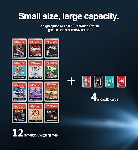 Miniatura 2 de Dexnor Game Card Case for Nintendo Switch, OLED, Lite Games, Portable Shockproof Hard Shell Storage Protective Case with 4 Foldable Layers &