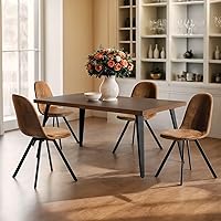 Vista 2 de Homy Casa Juego de mesa de comedor moderno de mediados de siglo de 5 piezas, mesa rectangular de madera de 63 pulgadas con 4 sillas tapizadas