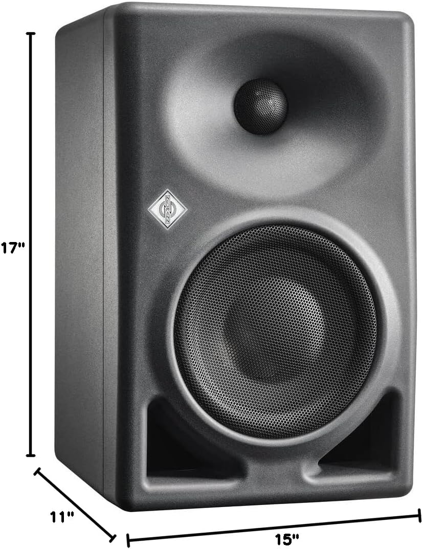 Dimensions diagram for the Neumann KH 120 II DSP Powered Studio Monitor