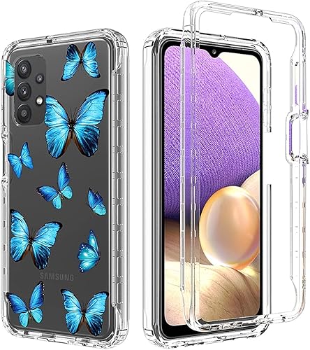 Miniatura 6 de Funda para Galaxy A32 5G, funda Samsung A32 5G para niñas, bonita funda floral de TPU transparente a prueba de golpes, funda protectora para Samsung