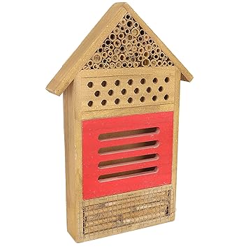 Wooden Insect House, Decorative Tubular Tunnels Bee House for Nesting Bees for Home Garden