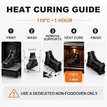 Tough 3D Printer Resin, Heat-Curable Resin, 405nm LCD/DLP/MSLA, 1kg