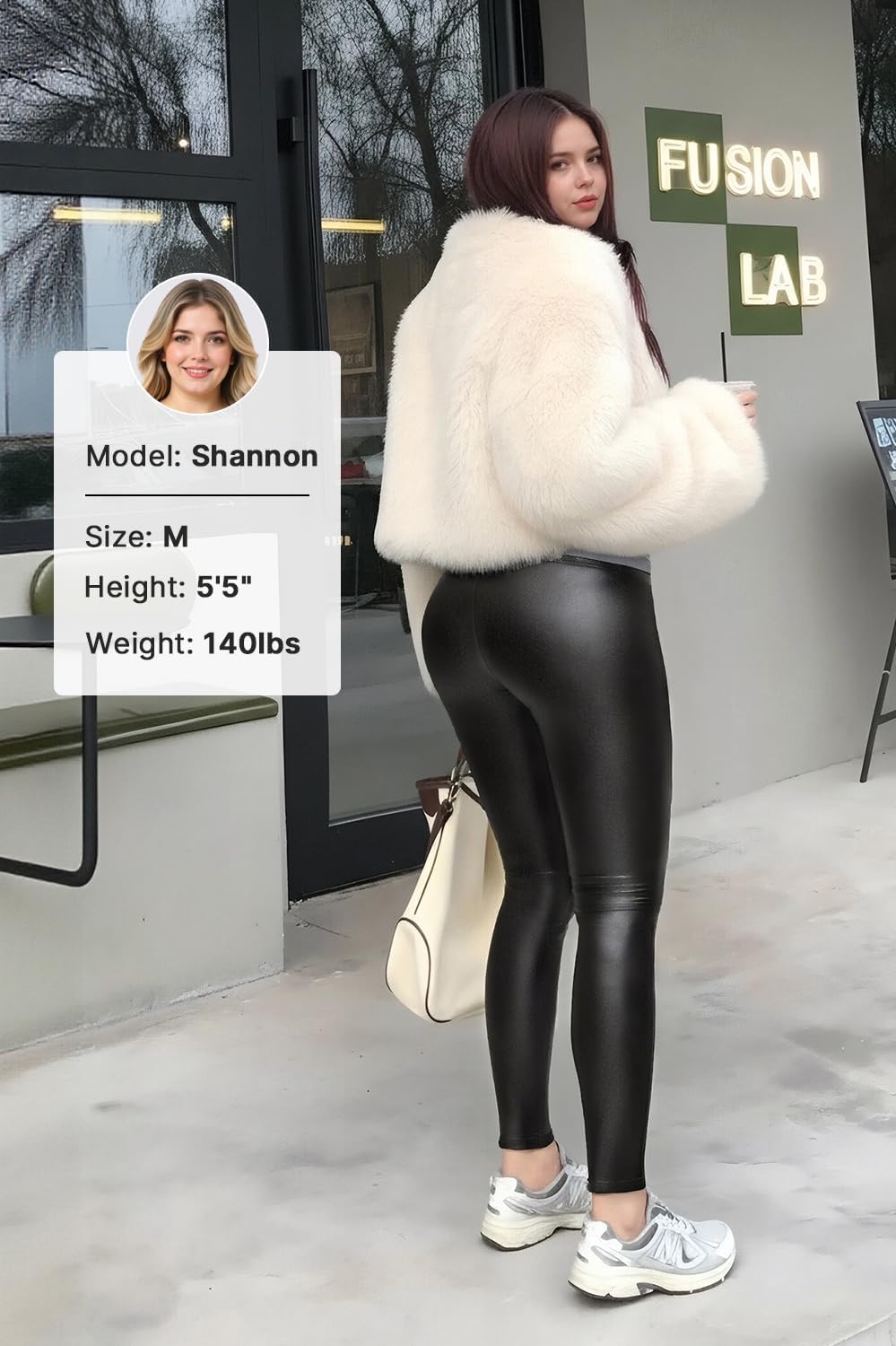 Retro Gong Womens Faux Leather Leggings Stretch High Waisted Pleather Pants - Image 5