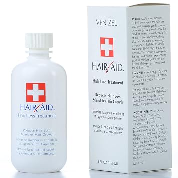 REXSOL Hair Aid Hair Loss Treatment | Stimulates Hair Growth | With pure Vitamin C & E | Yeast Cell Derivatives | Ginseng, Rosemary, Burdock & Ginkgo Biloba Extract. (150 ml / 5 fl oz)
