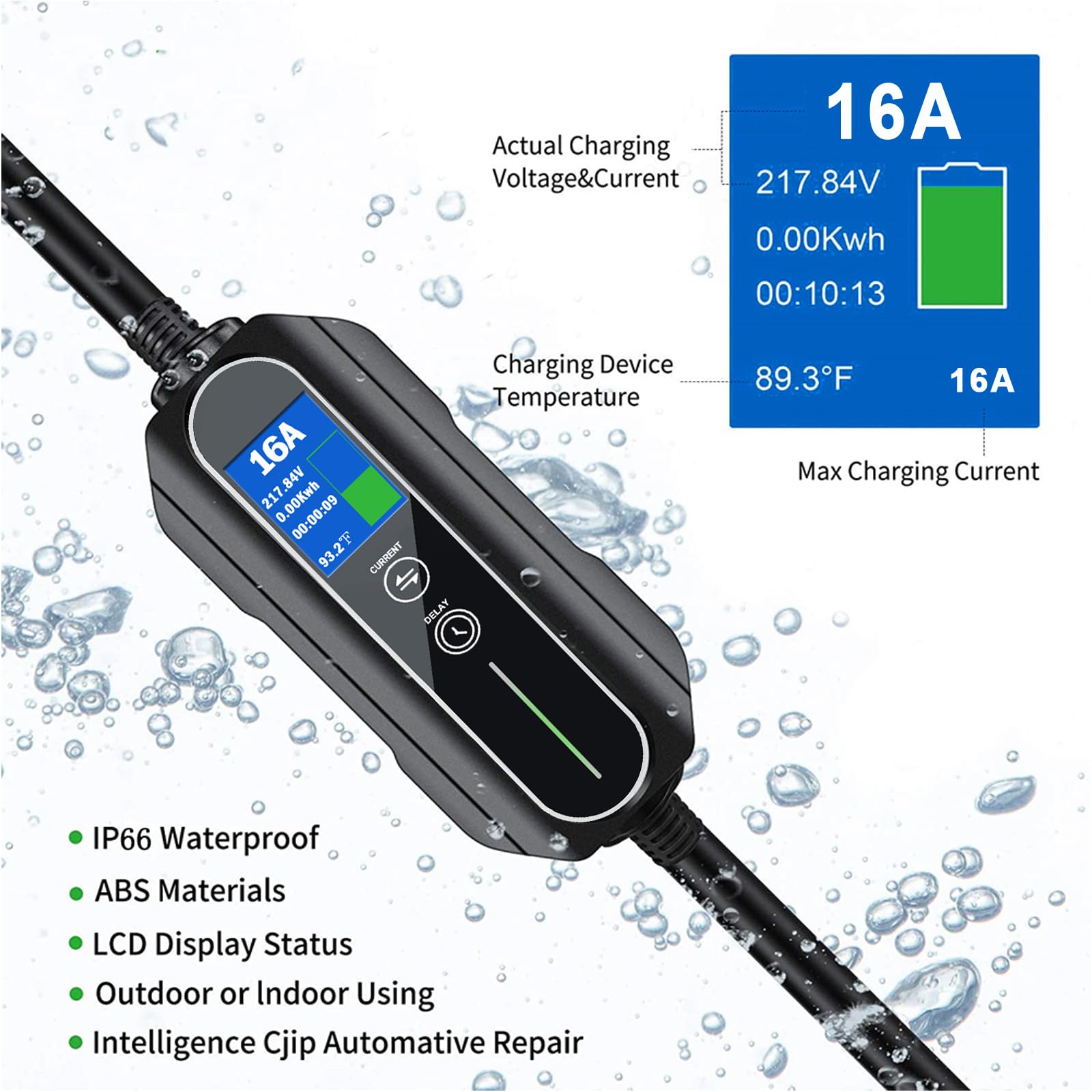 Cable de Carga Tipo 2 Schuko a Tipo 2 3,6 kW | 16 A | Schuko a Tipo 2 | 5 m | Cable de Carga Universal Tipo 2 Cable de Carga Adecuado para Eurocars EV-EVSE IEC 62196 Universal