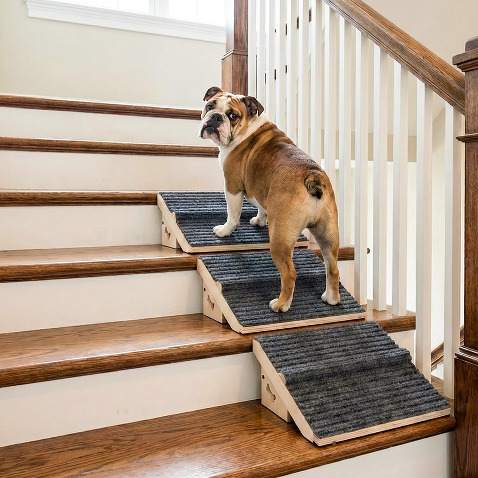木製ペット用3段スロープ Amazon.co.jp: 階段用木製犬用スロープ3個パック、短足/小型/怪我を