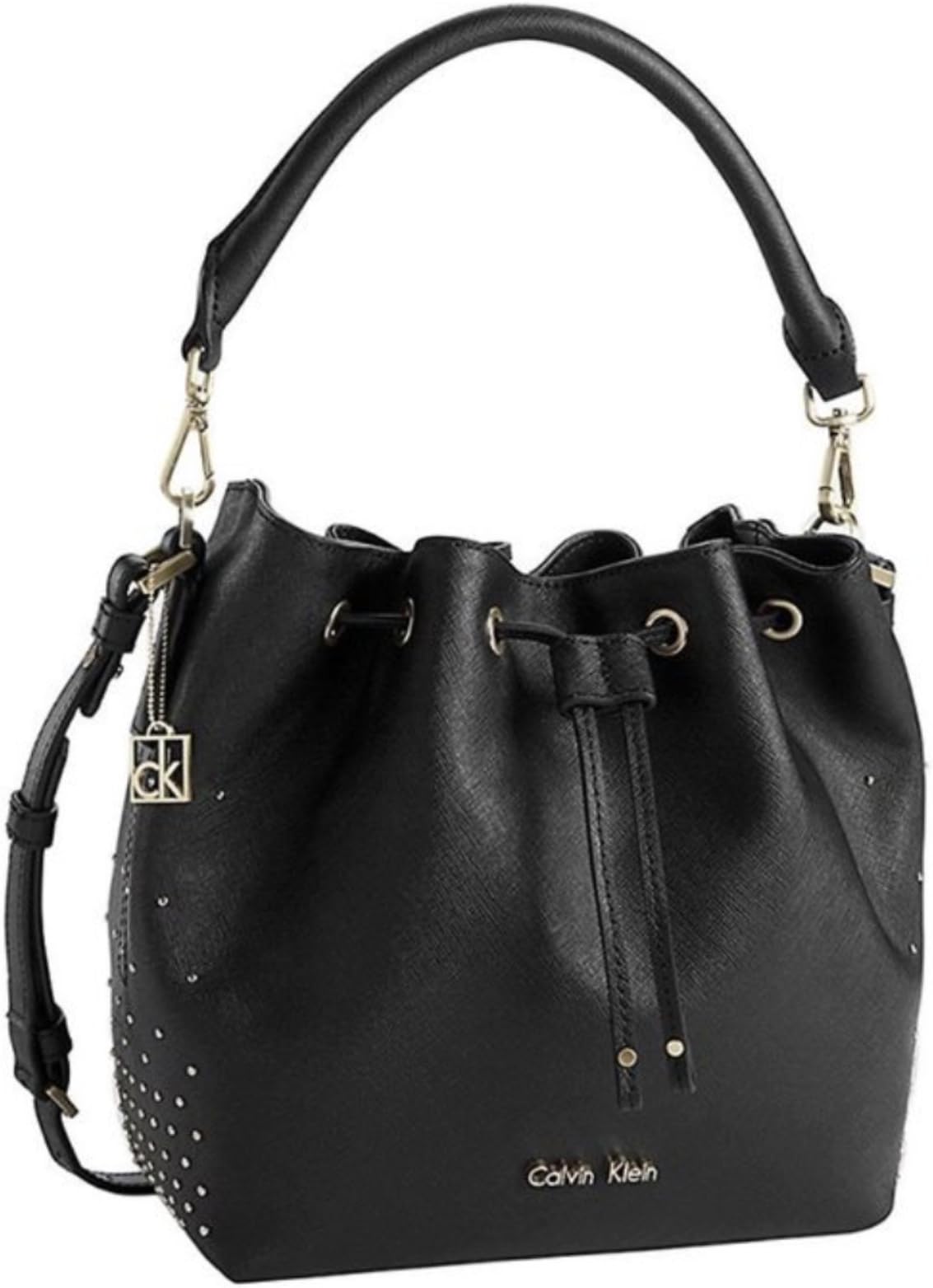 scarlett drawstring studs bucket bag