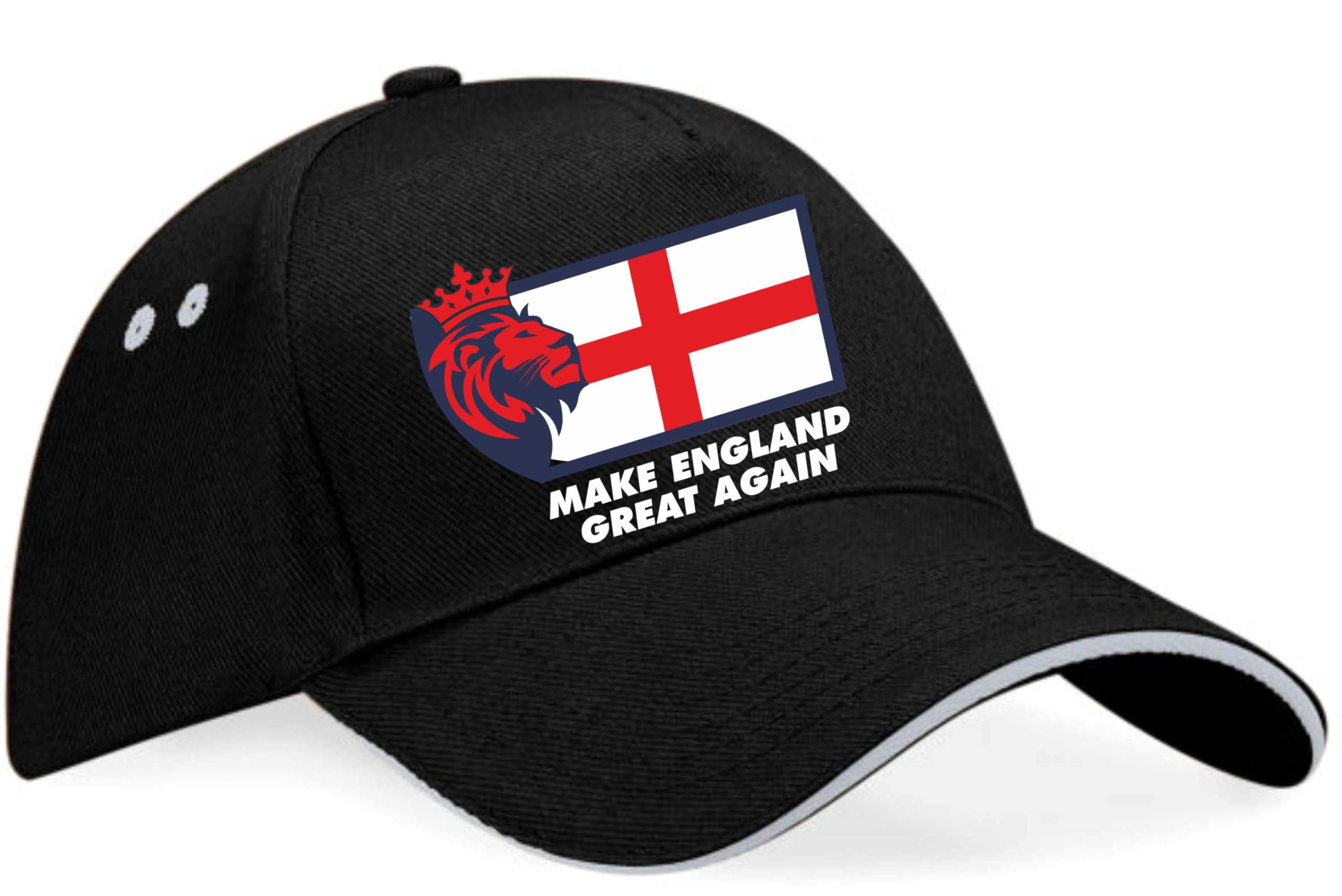 Print4U Baseball Cap Make England Great St George Cross Lion Head Patriot Black