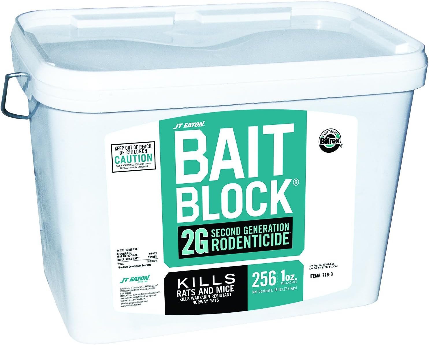 Rodenticide,Blocks,Bromadiolone,17.3 lb.