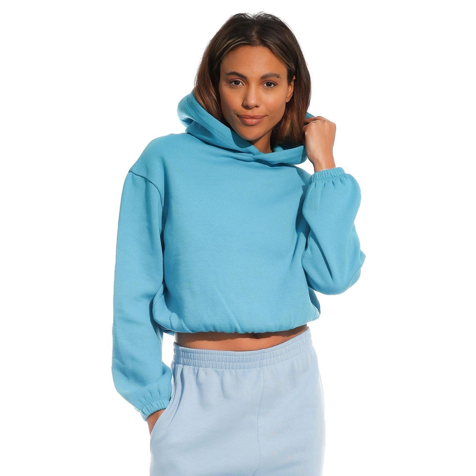 Light & Shade Women's Hooded Sweatshirt, Teal, XL
