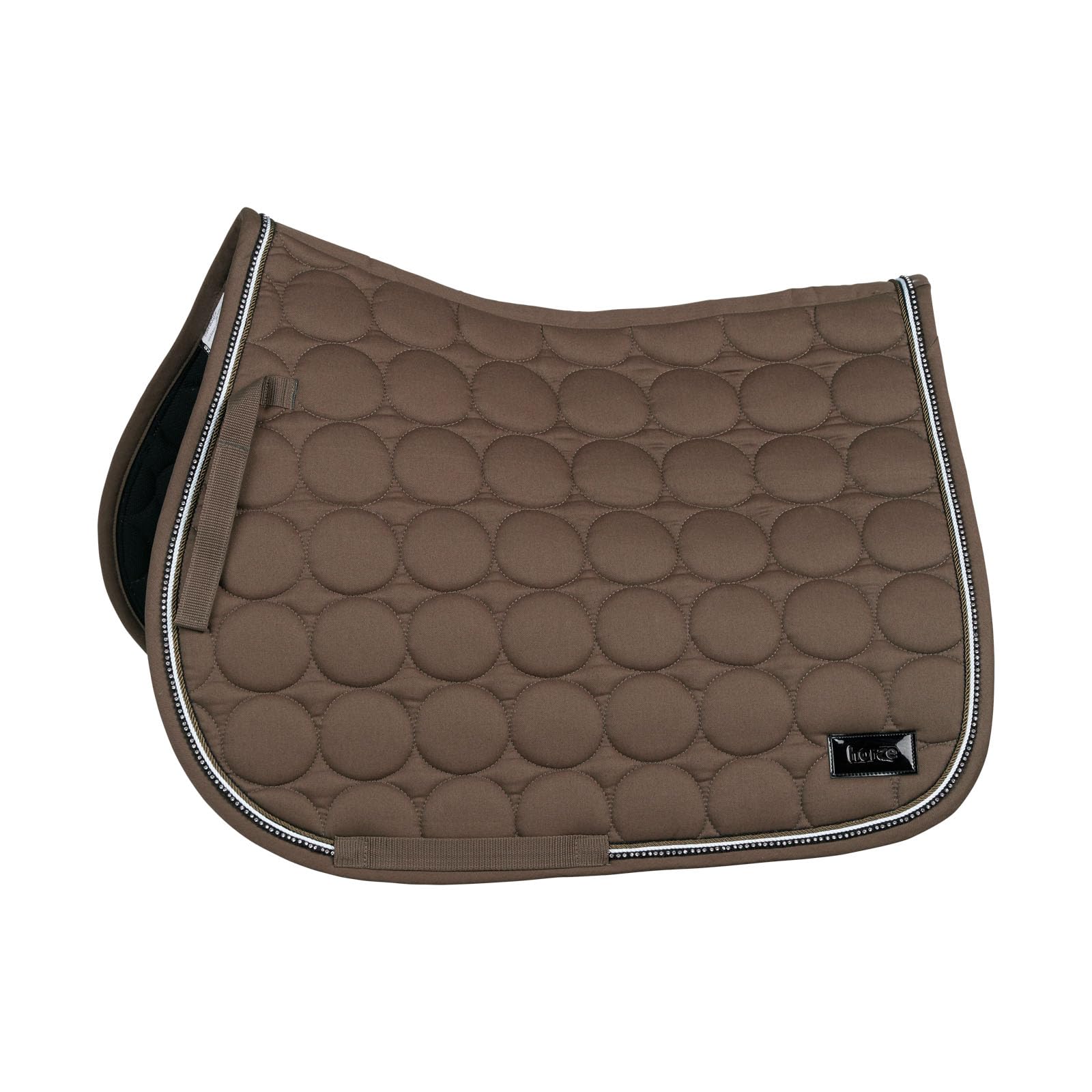Tapis de selle mixte Horze Marquess marron taille F aux finitions soignées pour cavalier