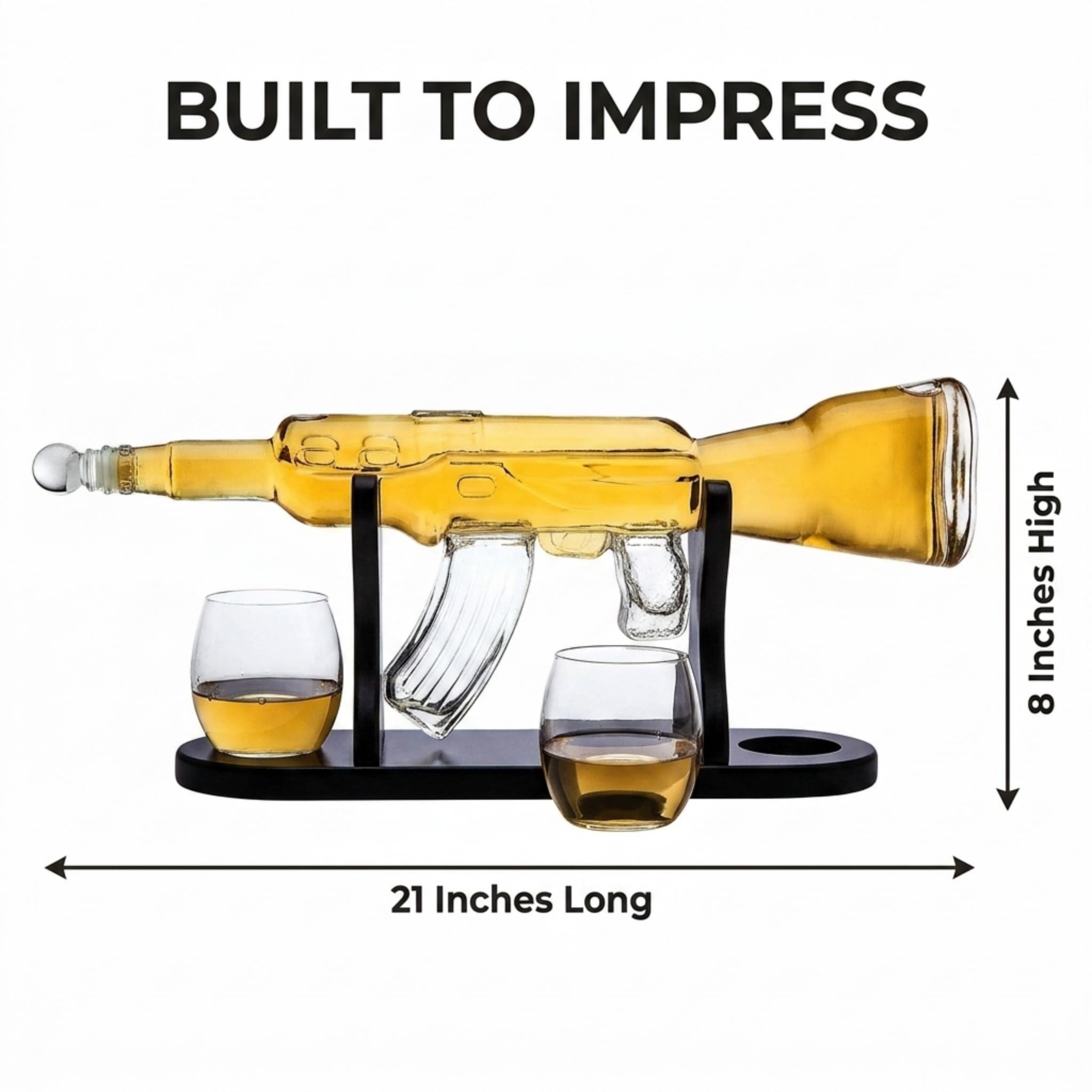 Rifle Gun Whiskey Decanter with 2 Whiskey Glasses Set - for Liquor Scotch Bourbon Vodka product thumbnail 6