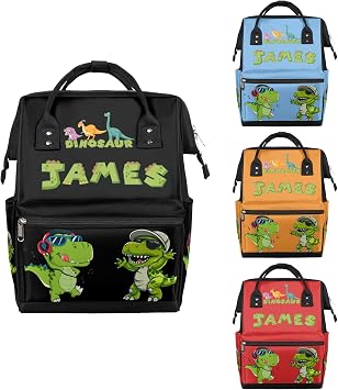Personalized Dinosaur Diaper-Backpack Baby-Gifts Large Nappy-Bag