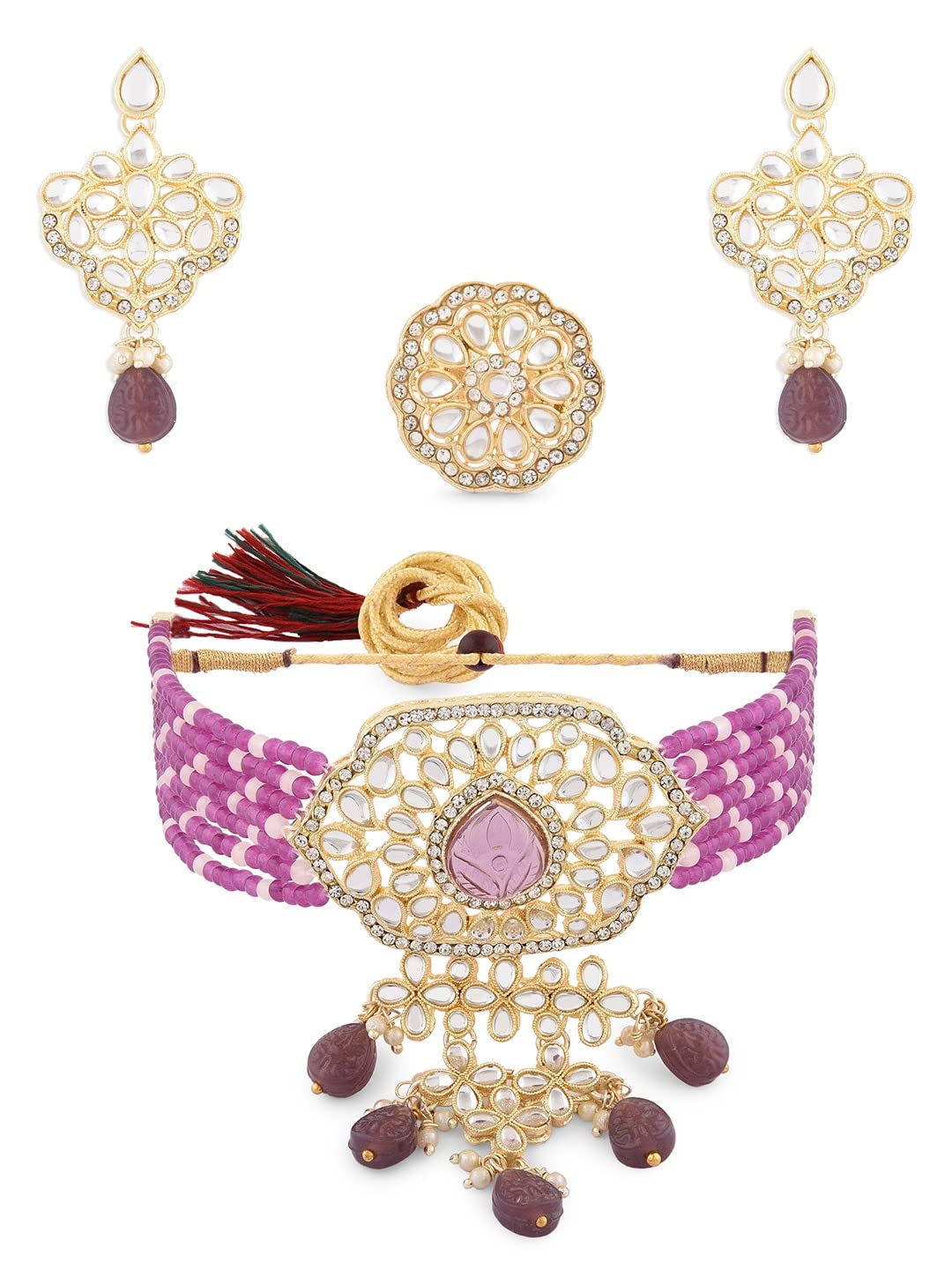 See full amazon price history chart for ZAVERI PEARLS Purple Multistrand Beads Traditional Kundan Choker Necklace Earring & Ring Set For Women-ZPFK14761 ZAVERI PEARLS Purple Multistrand Beads Traditional Kundan Choker Necklace Earring & Ring Set For Women-ZPFK14761 (B0BDG6JSTF) Amazon Price History, Amazon Price Tracker