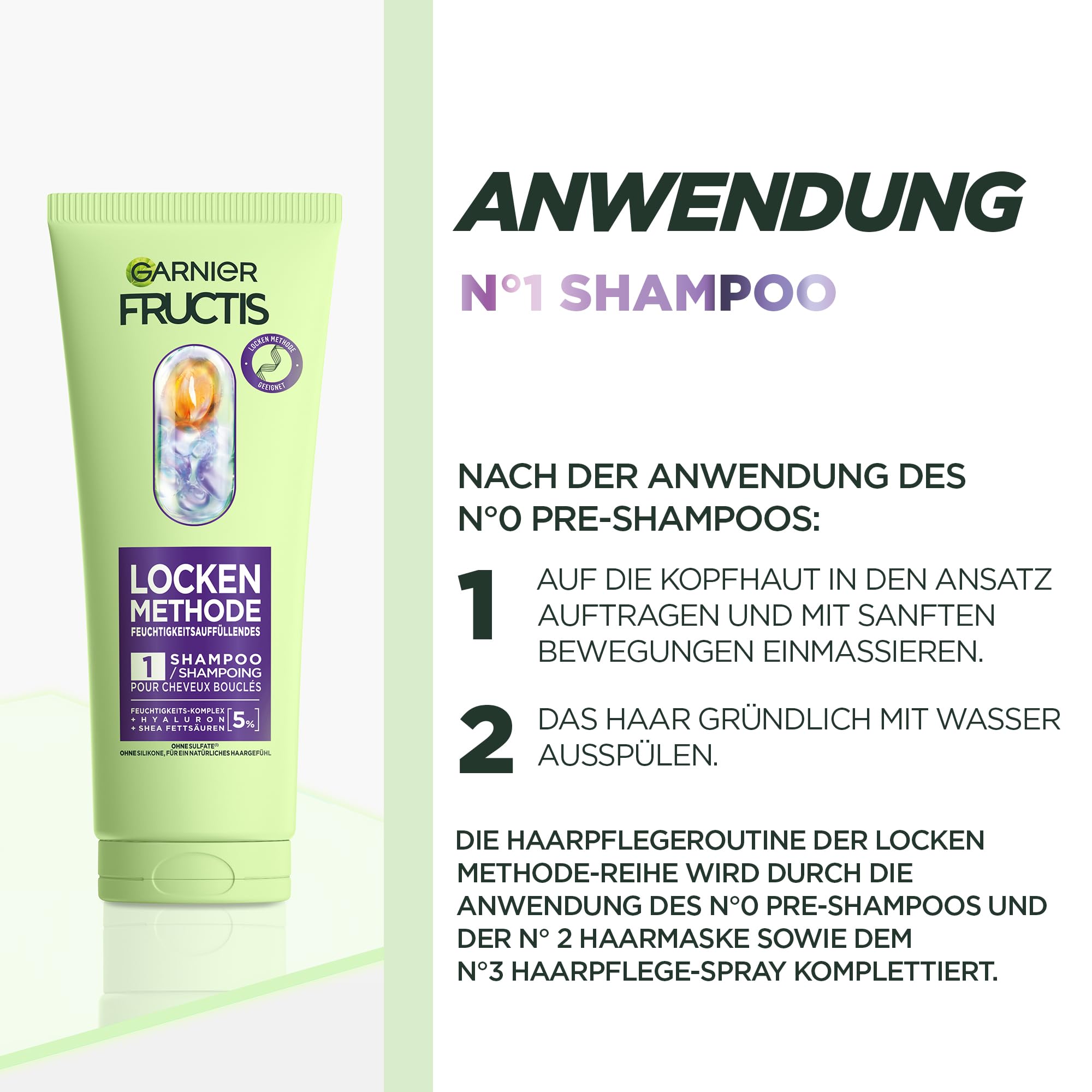 Garnier Lot de 4 soins capillaires hydratants pour toutes les boucles - Répare et revitalise - Avec acide gras hyaluronique et karité - Pré-shampooing, masque capillaire et spray