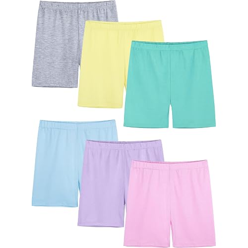 6 Pack Girls Bike Shorts Cartwheel Toddler Biker Under Dress Dance Multi-Color Kids Shorts Girls Clothes
