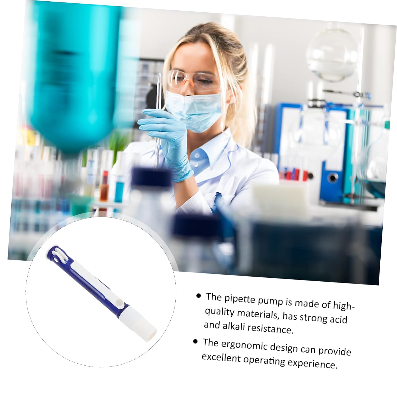 Scientific Manual Pipette Pump for Precision Liquid Dispensing Labs Easy Thumb Wheel Plastic Construction for Plastic Pipettes