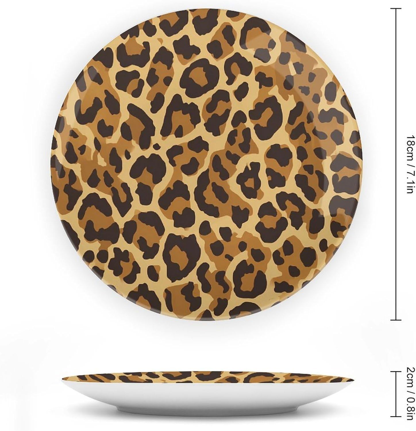 Leopard Pattern Modern Decorative Plate Ceramic Ornaments 7inch image 2