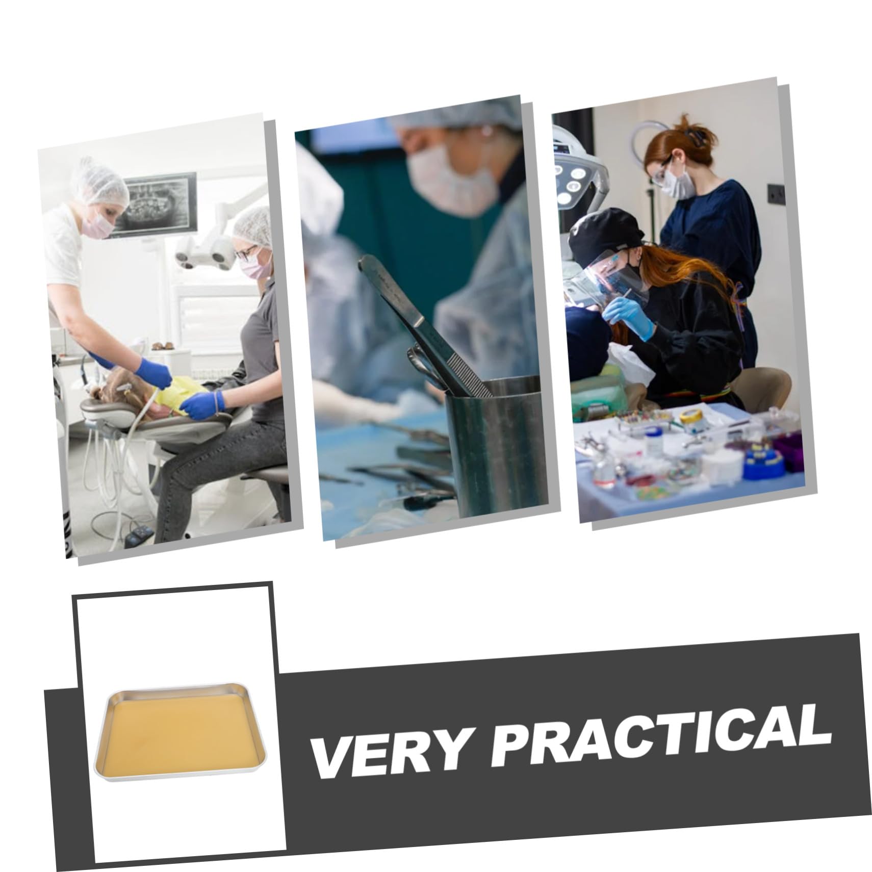 Cabilock Vassoio da Dissezione in Acciaio Inox con Cera per Laboratorio Biologico Design Preciso e Bordi Arrotondati Antinfortunistici Strumento Versatile per Studi Anatomici Scuola Media e