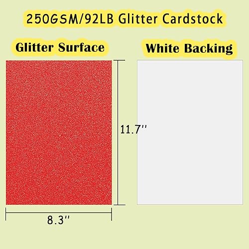 Miniatura 2 de SALEMAR Cartulina morada con purpurina para Cricut, papel con purpurina duradera para crear tarjetas de felicitación navideñas, adornos de pasteles,