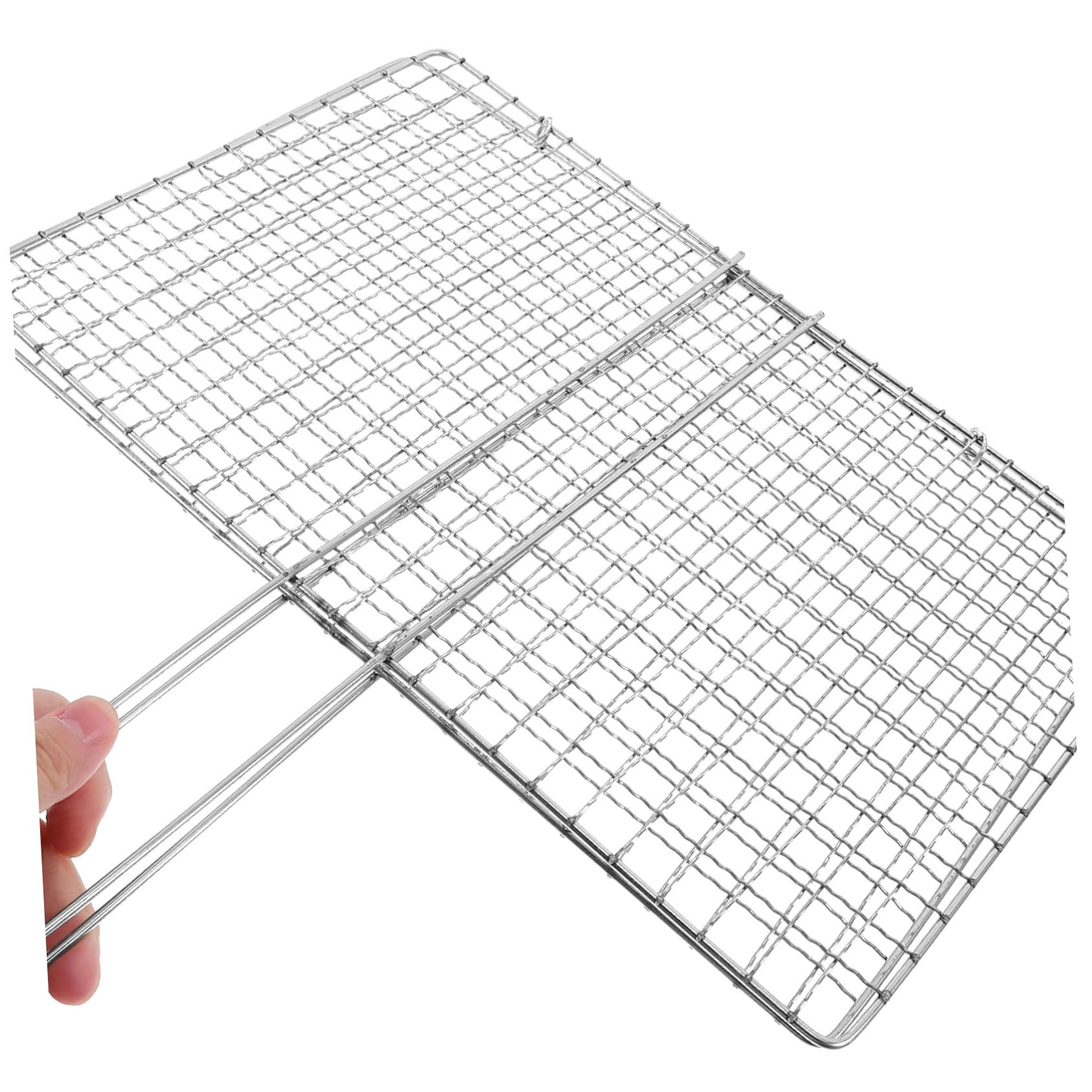 ibasenice 3 Piezas Cesta para Barbacoa Clip para Pescado y Verduras Cesta de Malla Inoxidable para Parrilla al Aire Accesorio para Barbacoa Multifuncional Fácil de Limpiar Diseño Doble Cara