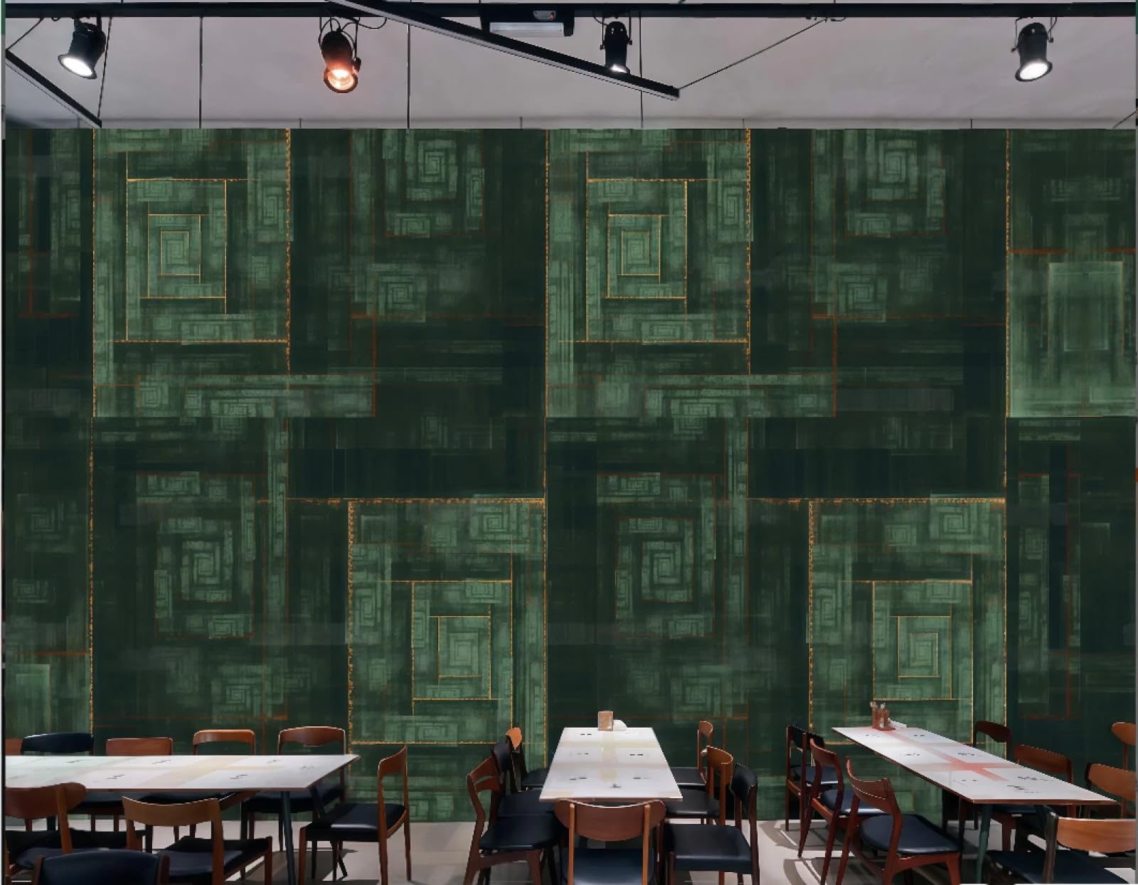 rskjdghshd Wallpaper Retro Square Geometry Cool Lights Nightclub Bar Club Western Restaurant Background Wall Mural Afternoon Tea Coffee Shop Wallpaper,3D,250x175cm