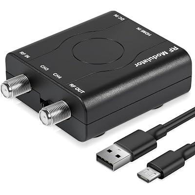 HDMI to RF Modulator, HDM61 VHF HDMI to RF Converter Adapter for TV NTSC Format Output, 1080P PLL Control for Home TV Game Console