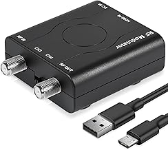 HDMI to RF Modulator, VHF RF Modulator HDMI Coaxial Converter, HDM61 HDMI RF Modulator Adapter for TV NTSC Format Output, 1080P PLL Control for Home TV Game Console