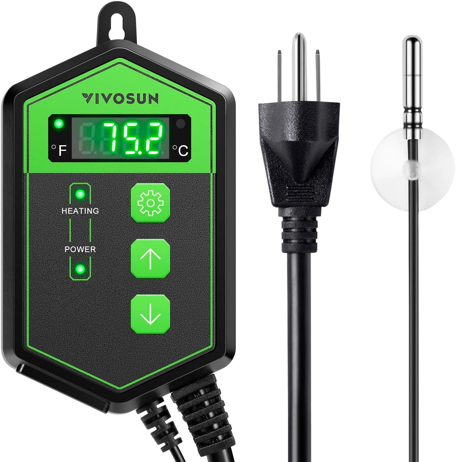 Digital Heat Mat Thermostat Temperature Controller 68-108 ºF for Seedlings, Germination, Rooting, Fermentation and Reptiles