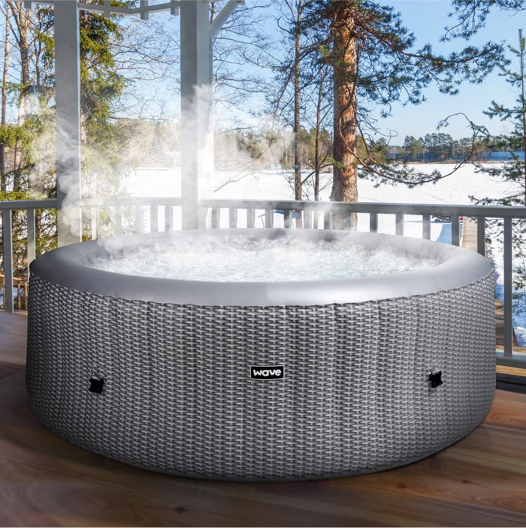 Buy WAVE Spas Atlantic Plus Rattan Inflatable Hot Tub 46 Person Spa