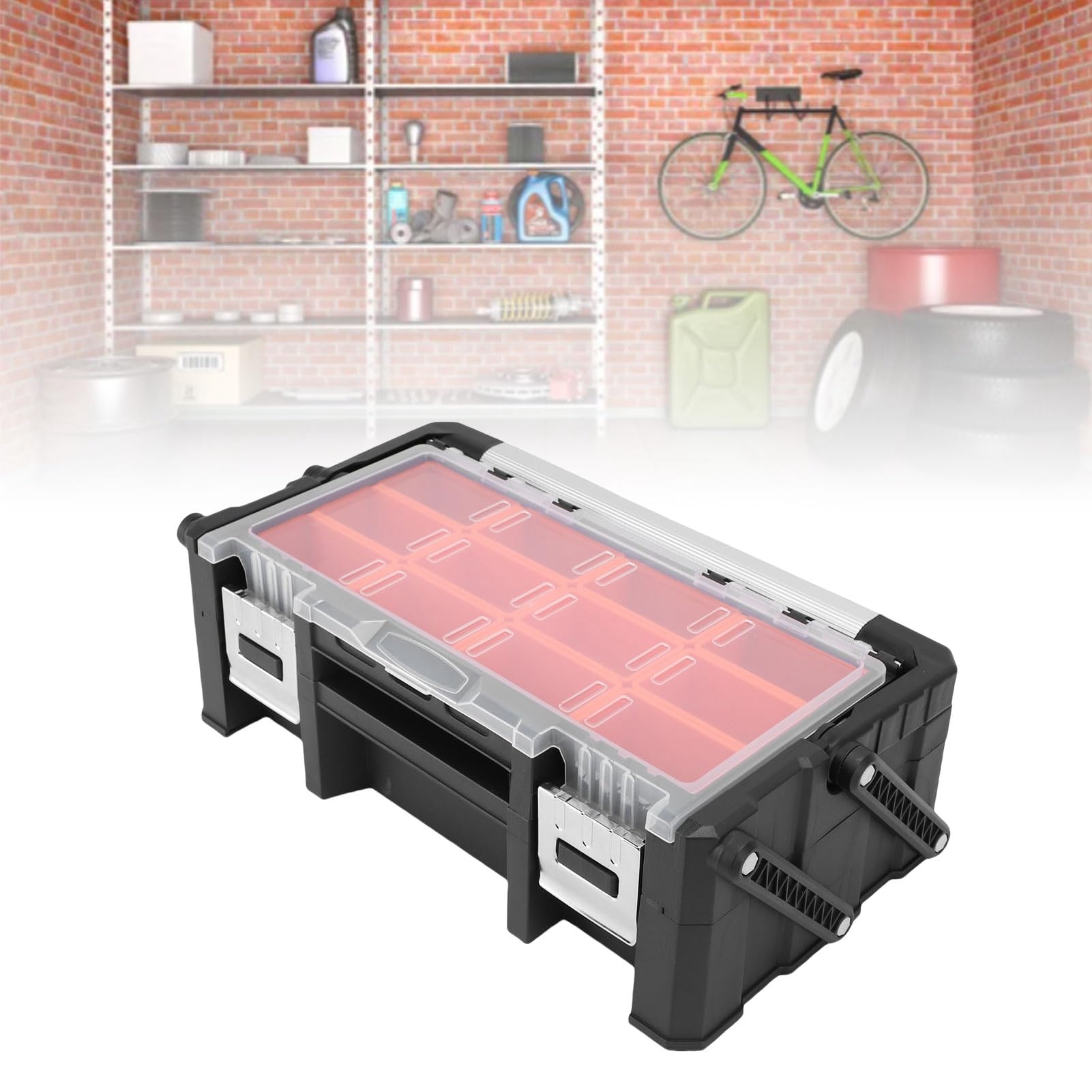 Organizer per piccole parti 18 scomparti Cassetta degli attrezzi elettronica multifunzionale Viti Dadi Bulloni Punte da trapano Terminali per cavi Garage RV