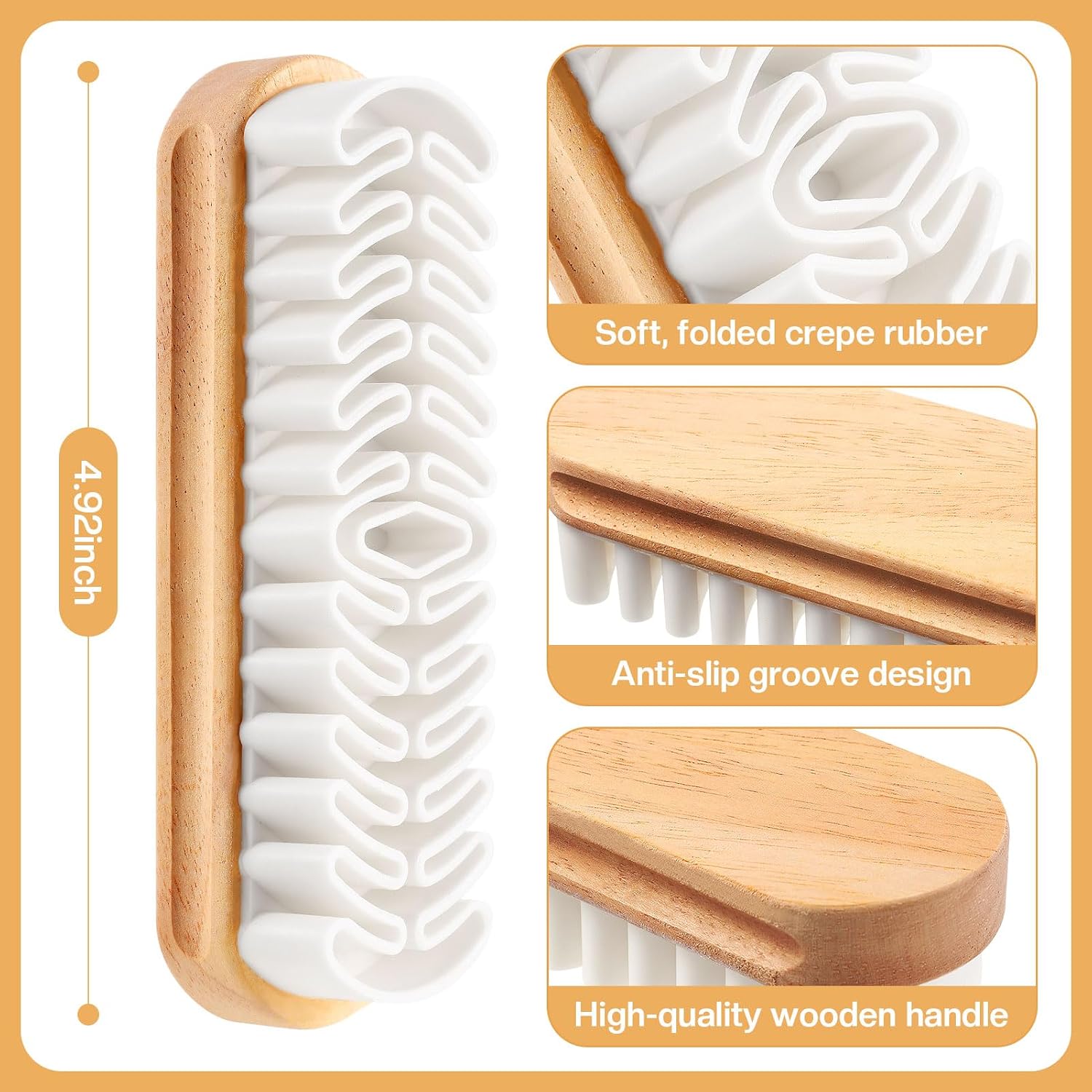 2 Pcs Suede Shoe Brush Nubuck Leather Cleaner Shoes Shine Dauber Crepe Applicators Set(2 Suede Brushes)