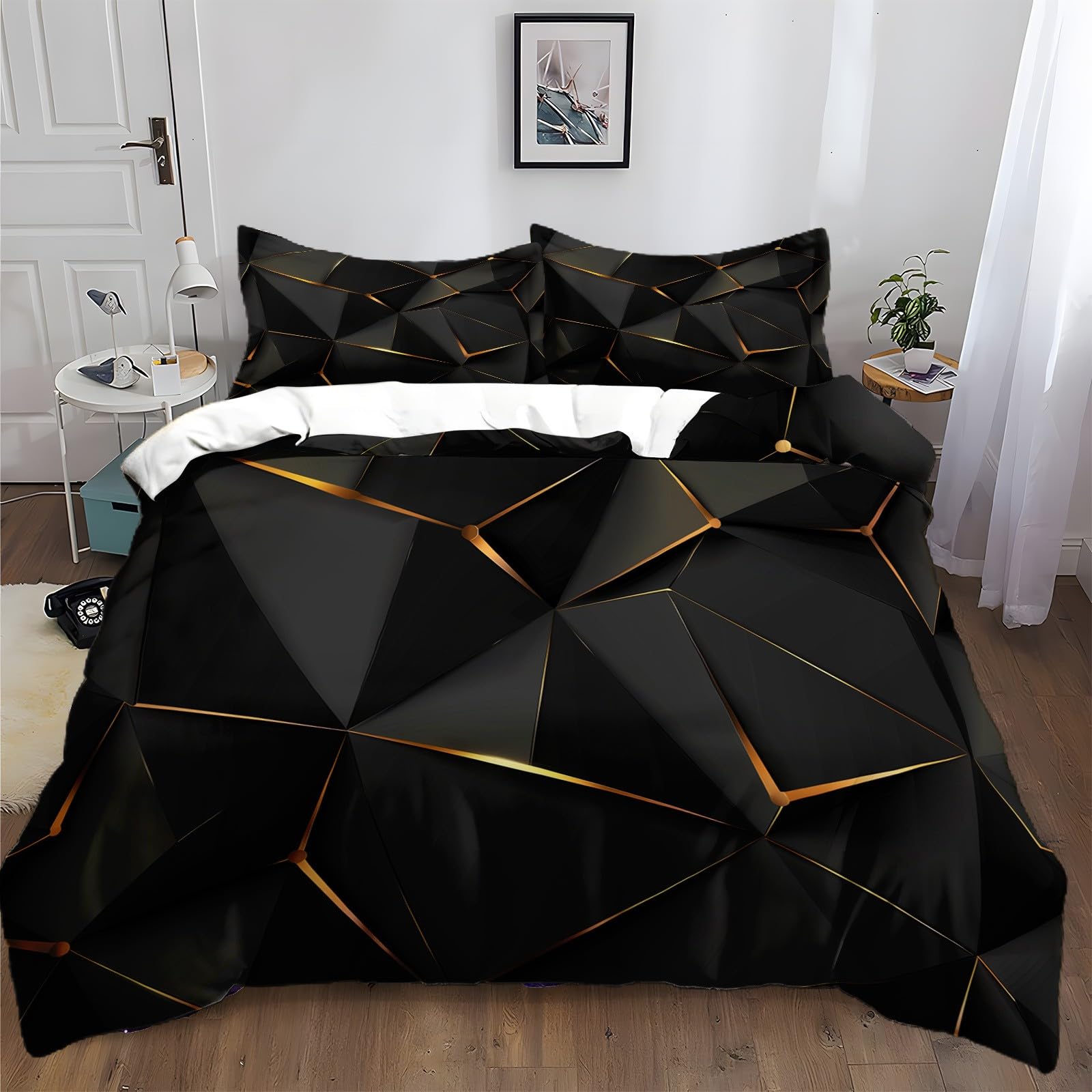 Housse de couette 240x260 avec fermeture éclair parure de lit 2 personnes microfibre imprimée