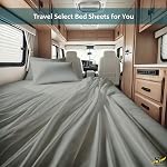 Shreem Linen 3/4 Feuilles pleines 48x75, 100% Coton égyptien 4-Piece Ensemble de literie pour camping-car, 10-12" de profondeur RV Matelas, Gris clair