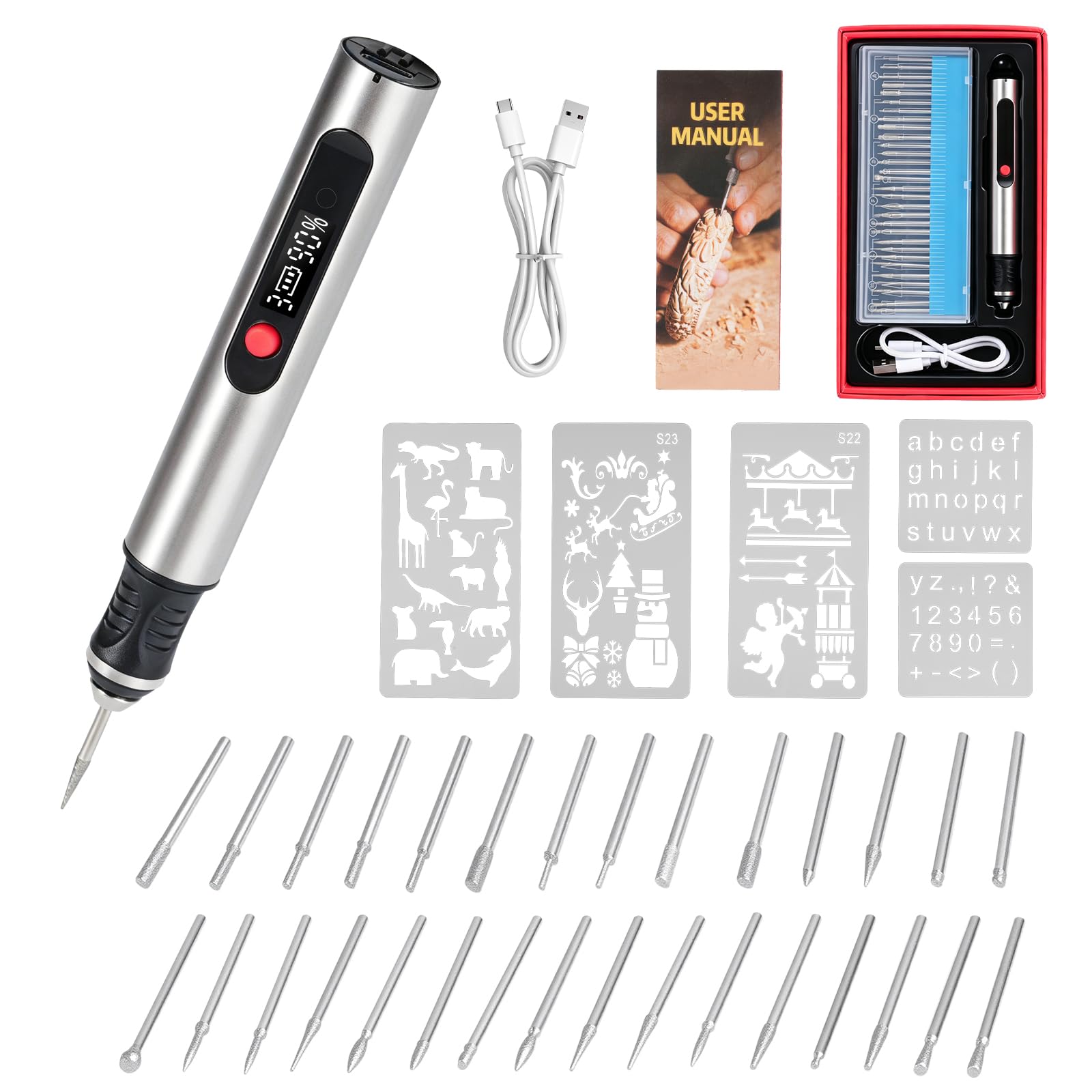 stylo graveur électrique 30 embouts