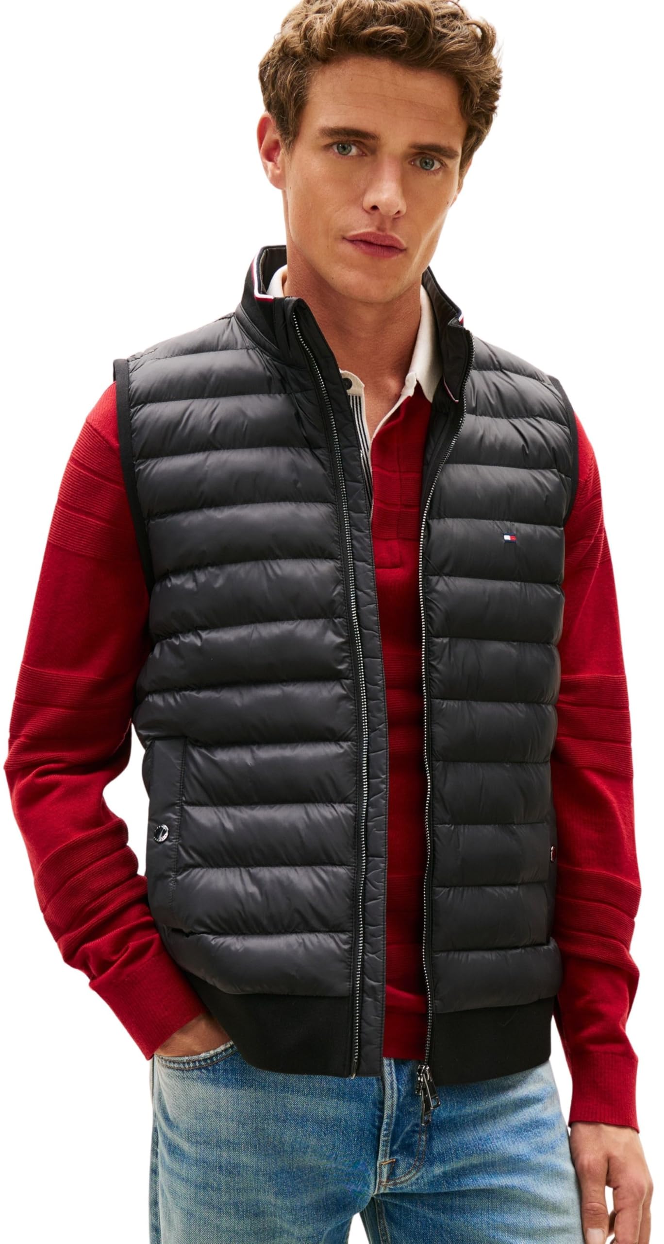 Tommy Hilfiger Mix Media Ess Rwb Vest Mw0mw41441 Altre Felpe Uomo
