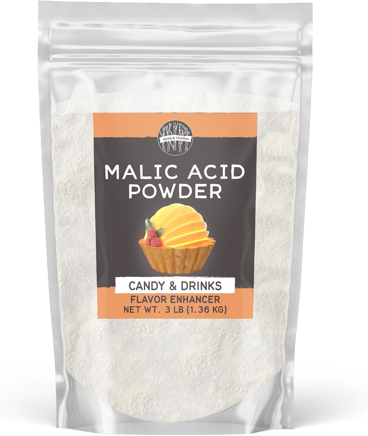 Birch & Meadow Malic Acid Powder, 3 lb, Flavor Enhancer, Sour Candies