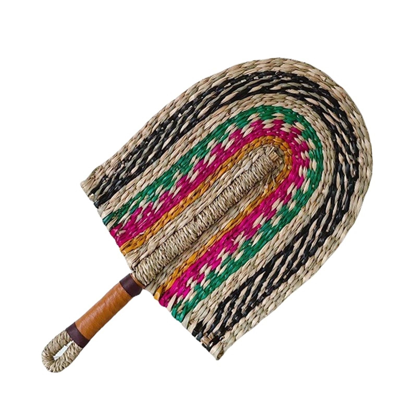 WJLYDM Summer Cooling Cattail Fan Straw Handwoven Grass Home Wall Hanging Decoration Crafts(Color 13)