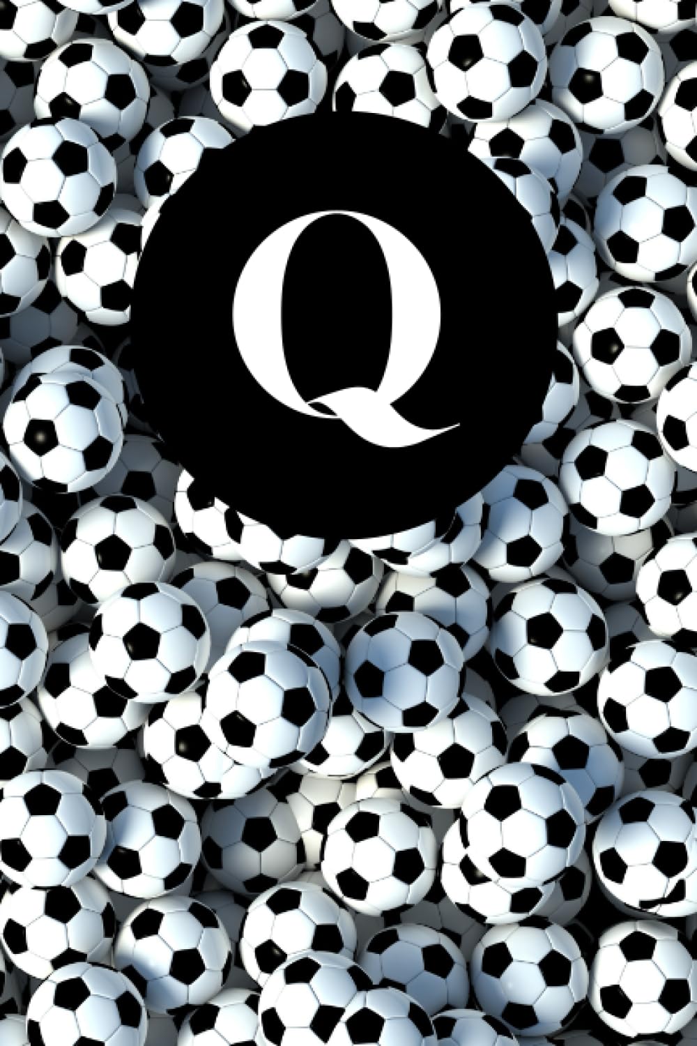 Q: Soccer Balls Sport Themed Initial Monogram Letter "Q" Notebook Personalized Name Lined Journal / Diary for Writing Notes