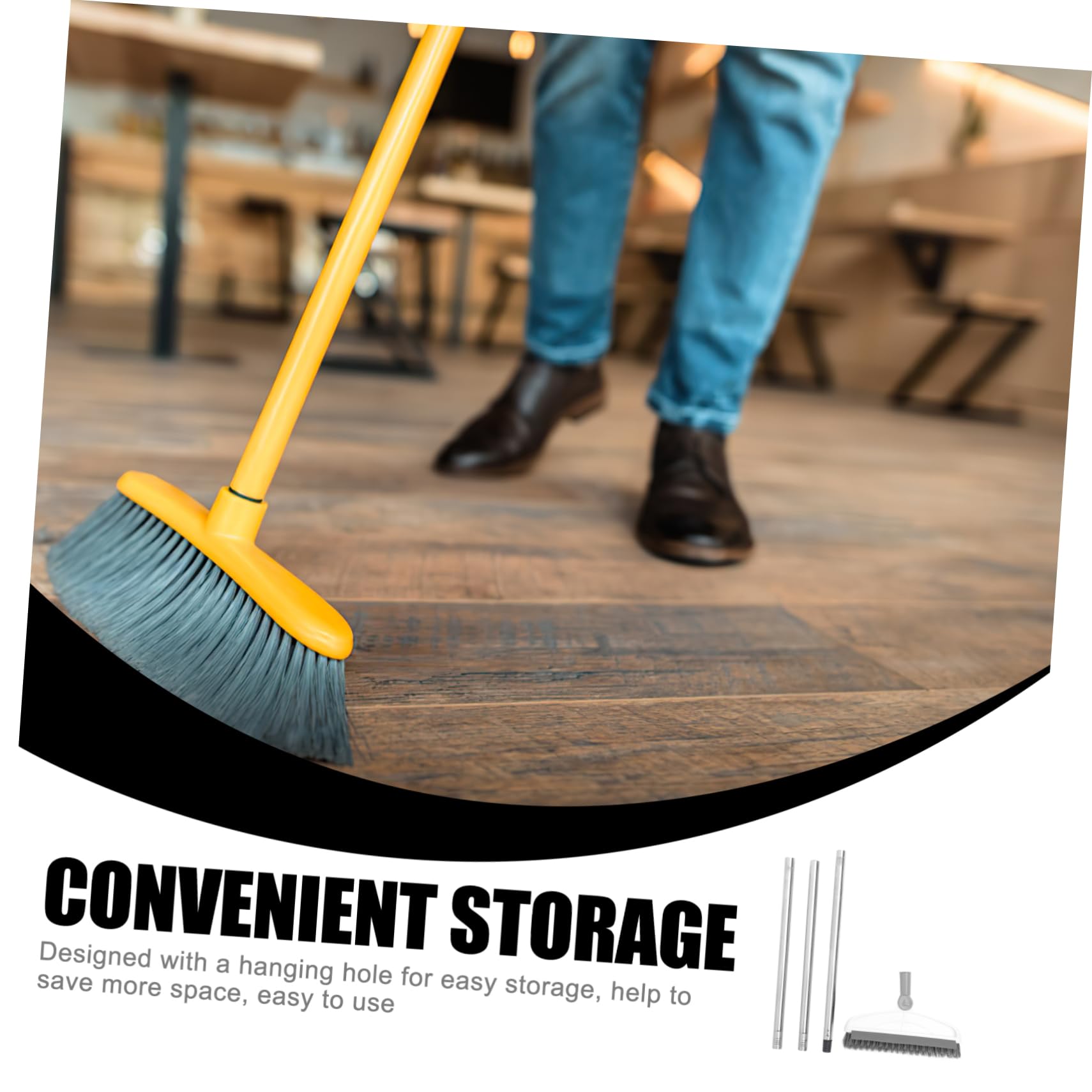 HOODANCOS Long Handle Floor Scrubber Brush for Bathroom Kitchen Tile Corner Cleaning Brush with Ergonomic Design Reach for Grout Crevice Cleaning