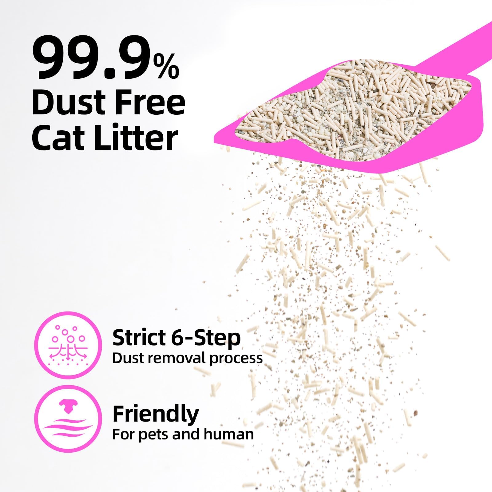 Lettiera per gatti mista con tofu resistente al 99,9%, senza polvere e sciacquabile, con ingredienti naturali e sostenibili misti, tofu misto e bentonite, controllo degli odori, basso